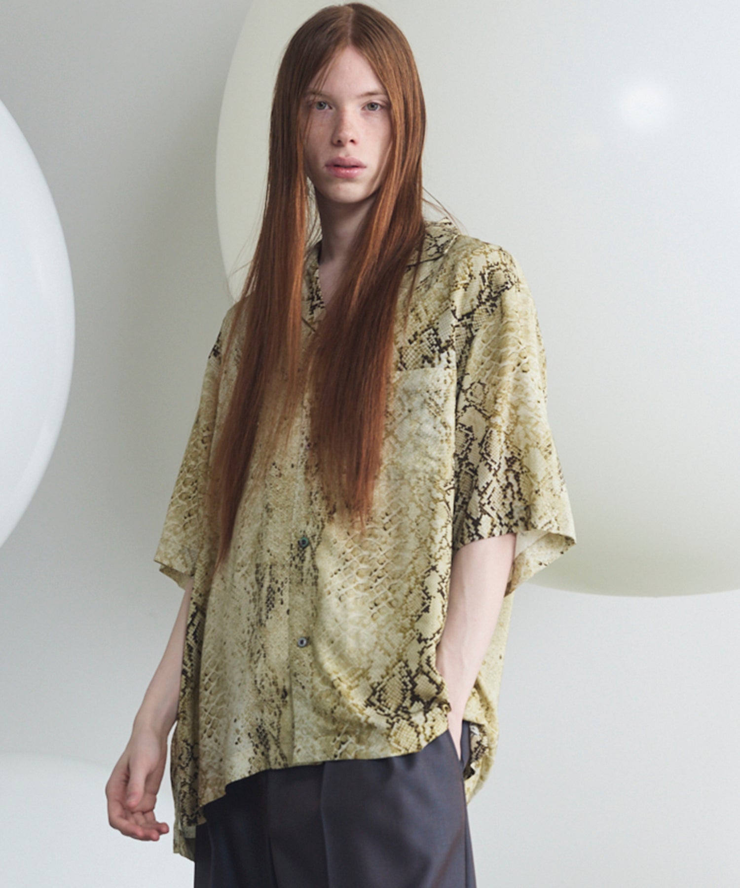 Italian Dead Stock Fabric】Prime-Over Open Collar Various Patterns Sho