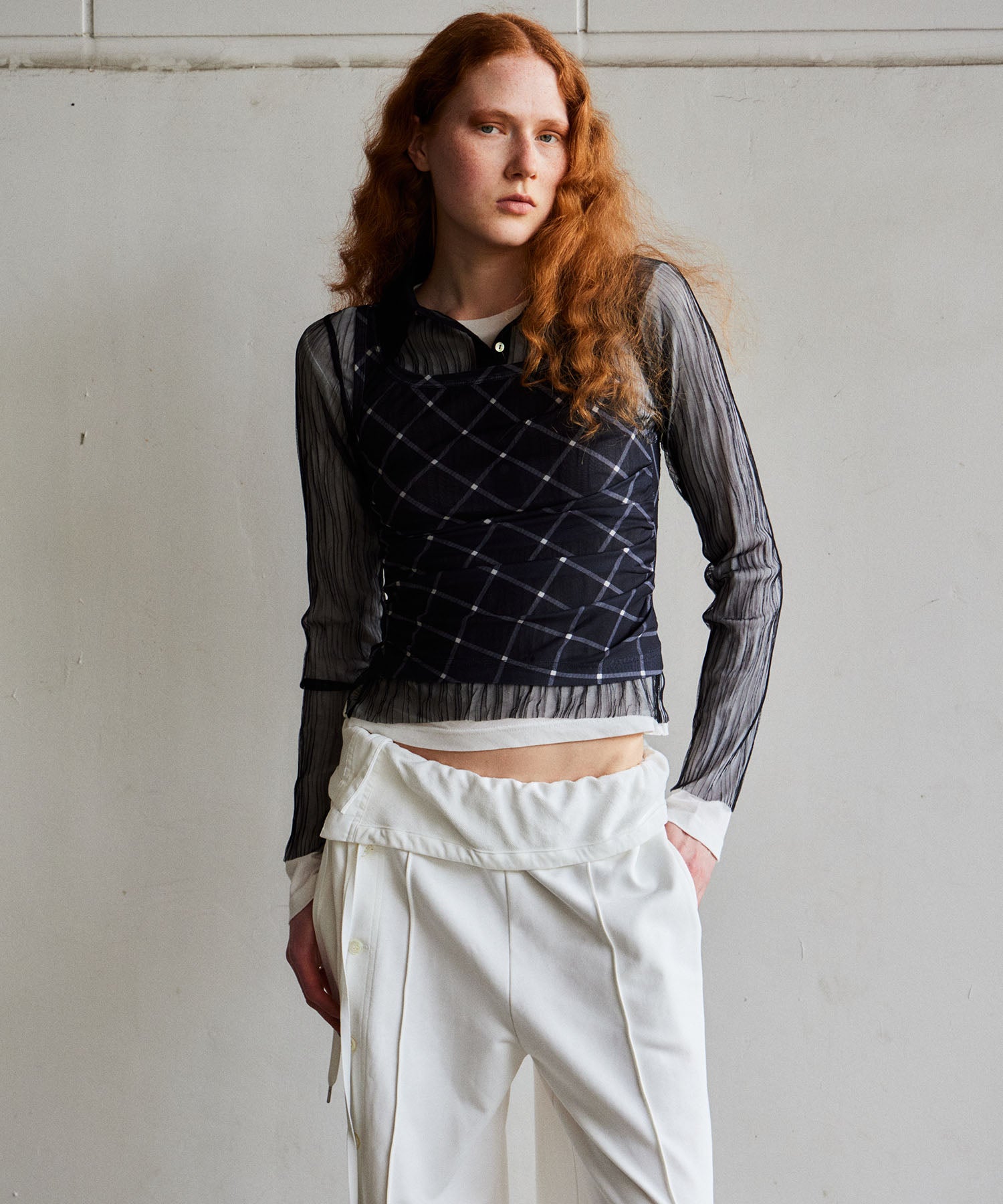 Three-Piece Sheer Polo Top