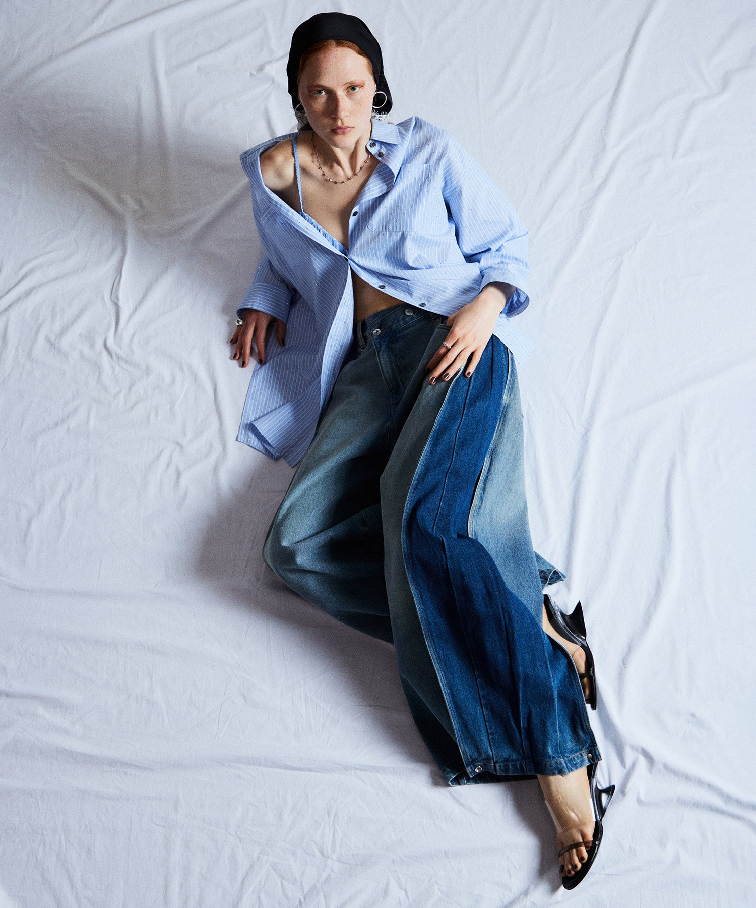 PRE-ORDER】Side-Tuck Cocoon Denim Pants