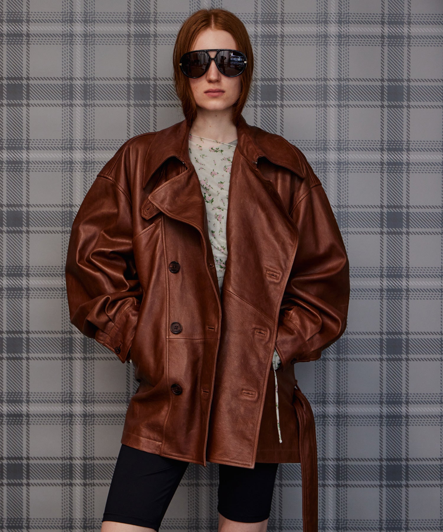 26AUTUMN PRE-ORDER】Leather Short Trench Coat