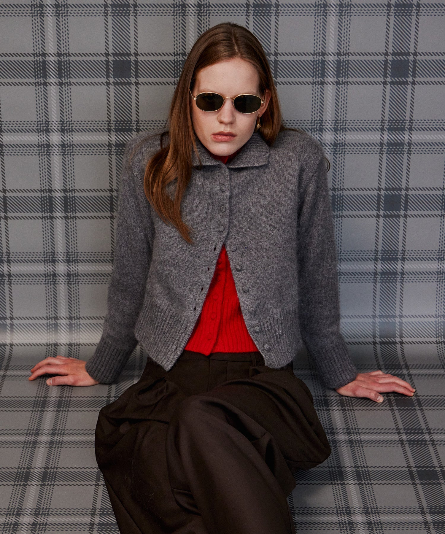 26AUTUMN PRE-ORDER】Raccoon Blend Stand Collar Cardigan