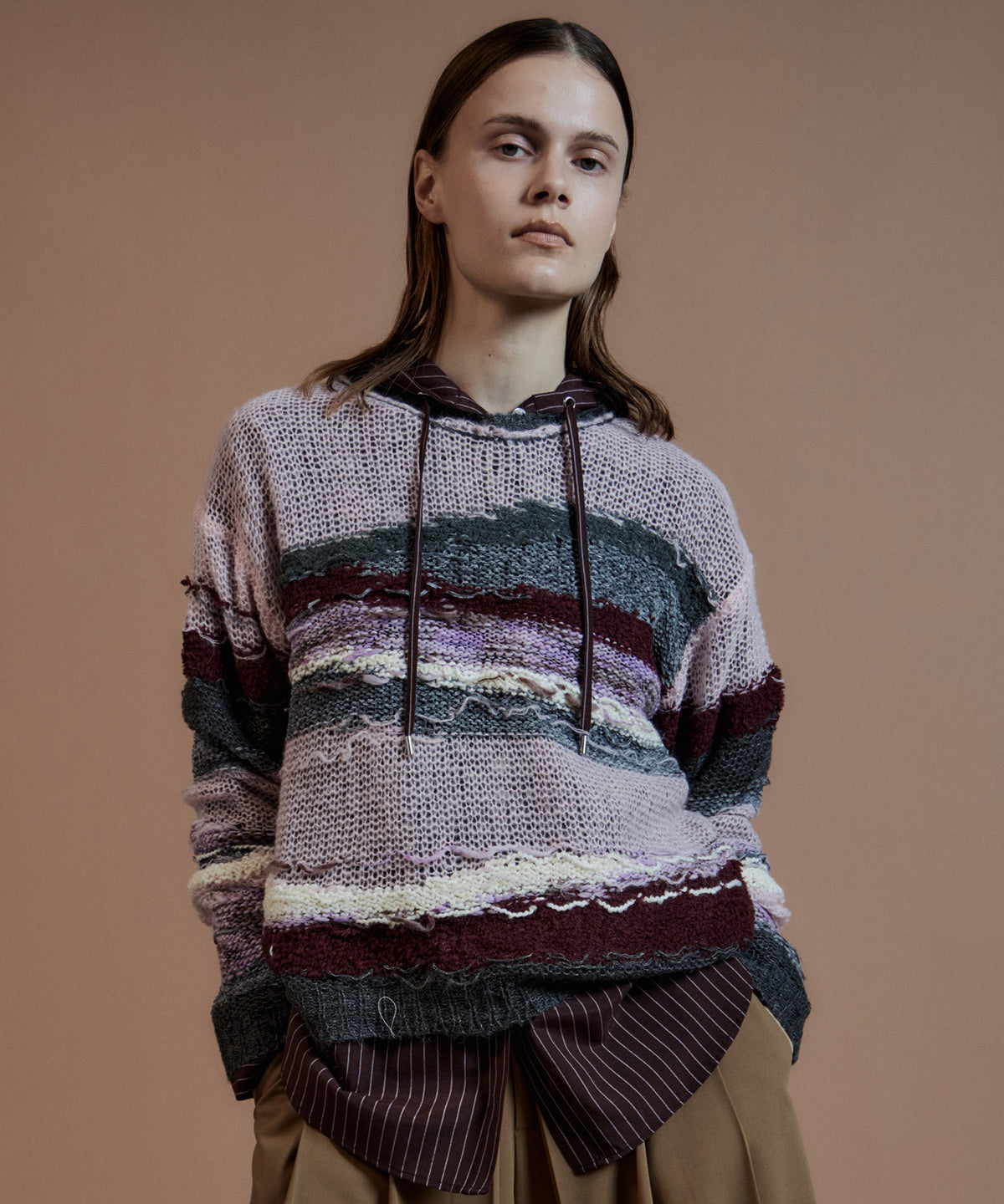 Multi-Border Sheer Knit