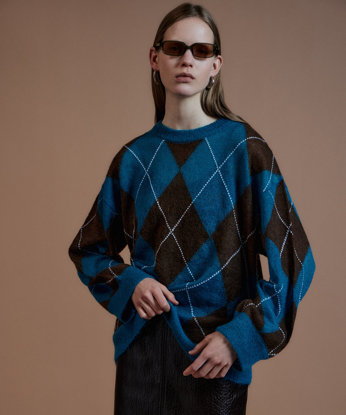 【26AUTUMN PRE-ORDER】Oversized Argyle Knit