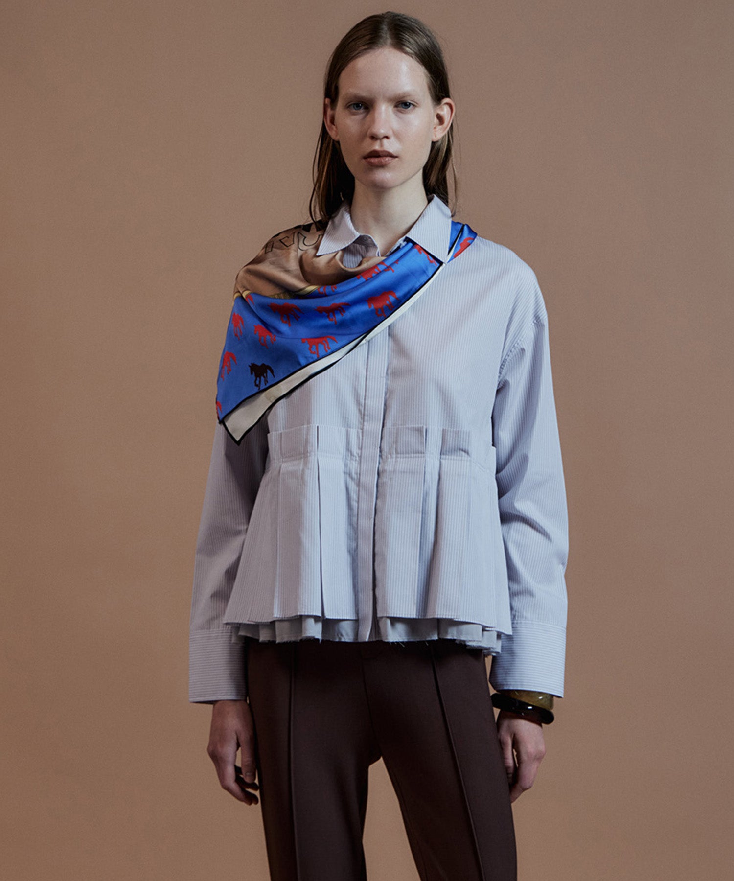 26AUTUMN PRE-ORDER】Tuck Pleated Peplum Shirt