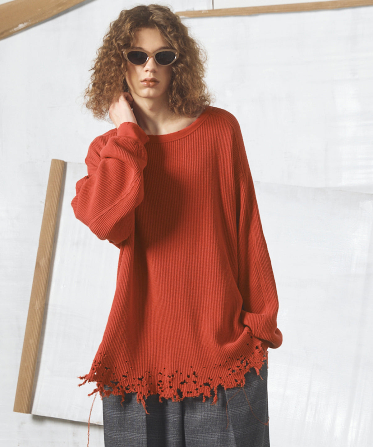 Airy Striped Gabardine Prime-Over Short-sleeved Shirt