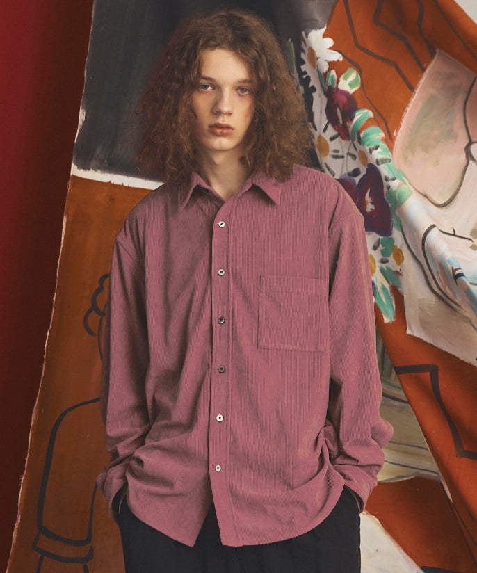 【26aw PRE-ORDER】11wale灯芯绒超纯色衬衫