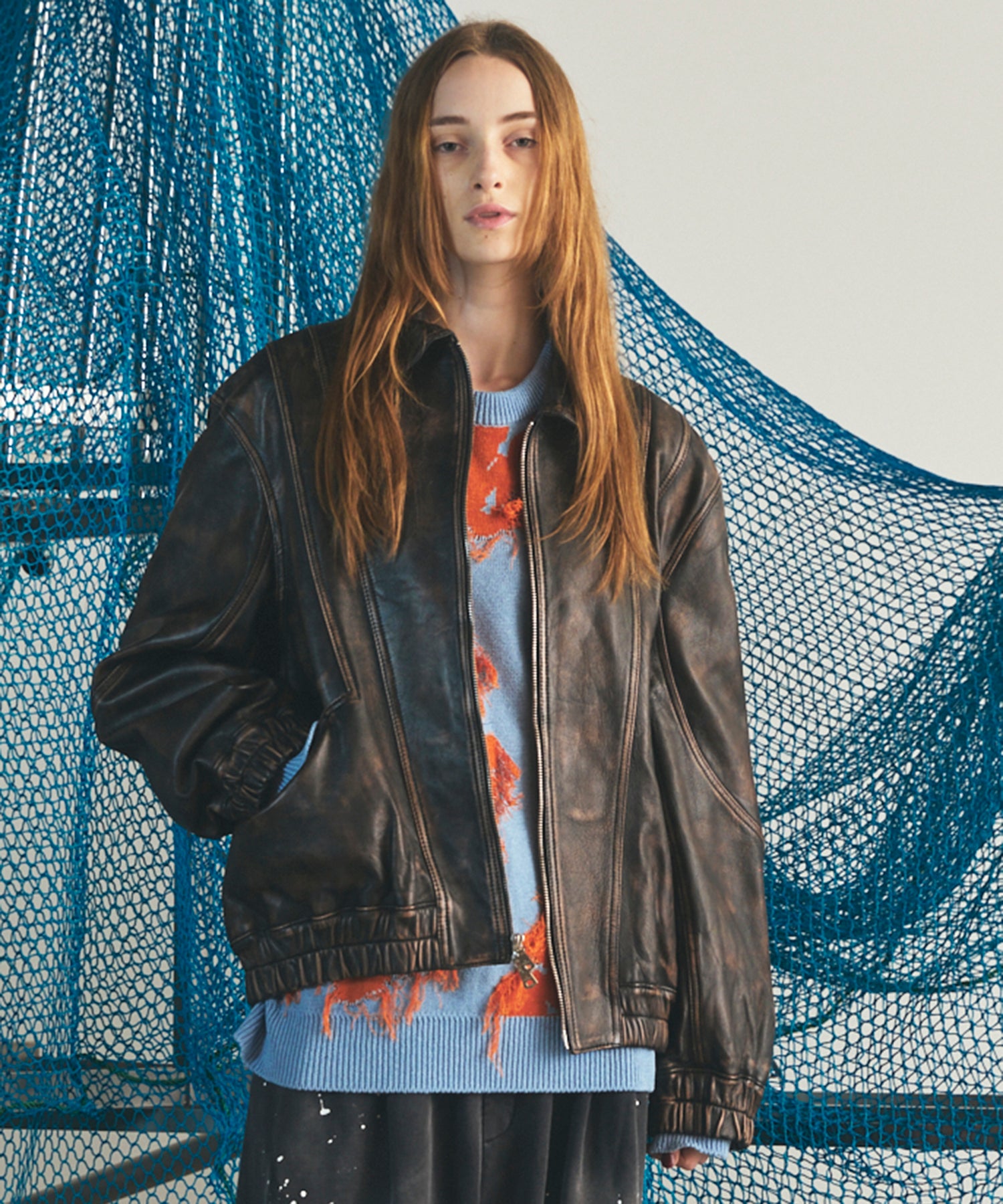 26AW PRE-ORDER】Sheep Leather Prime-Over Single Collard Blouson