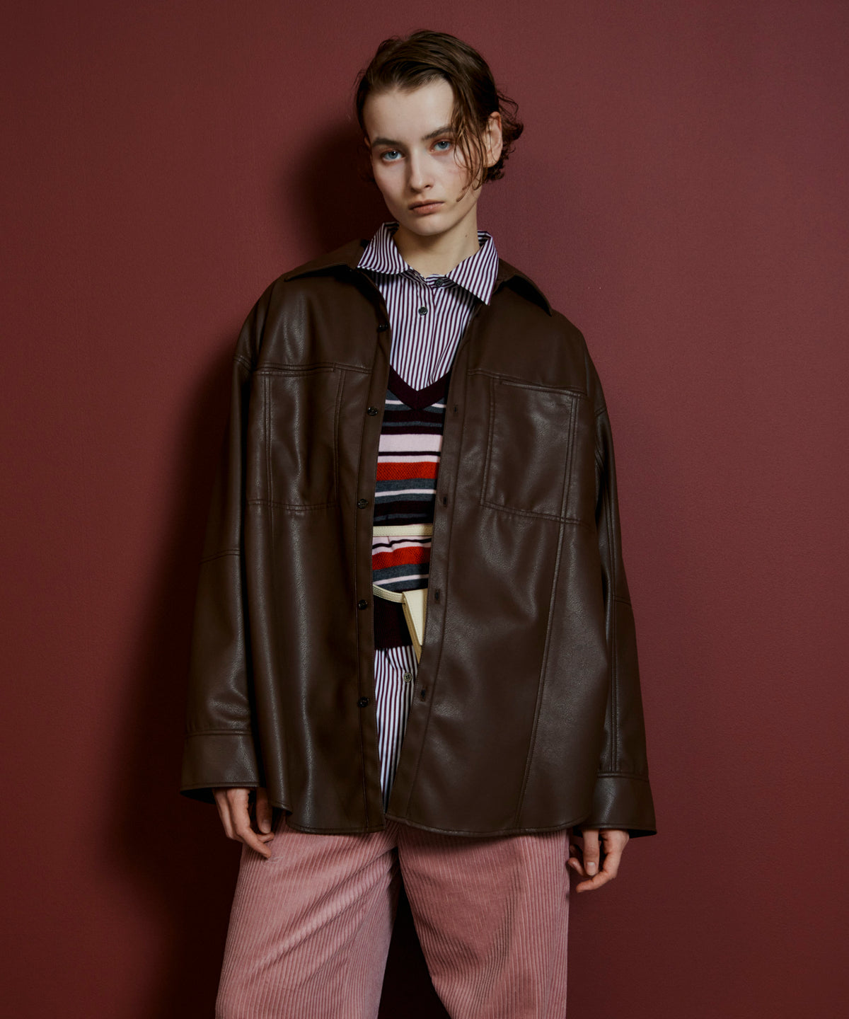 Vegan Leather Overshirt