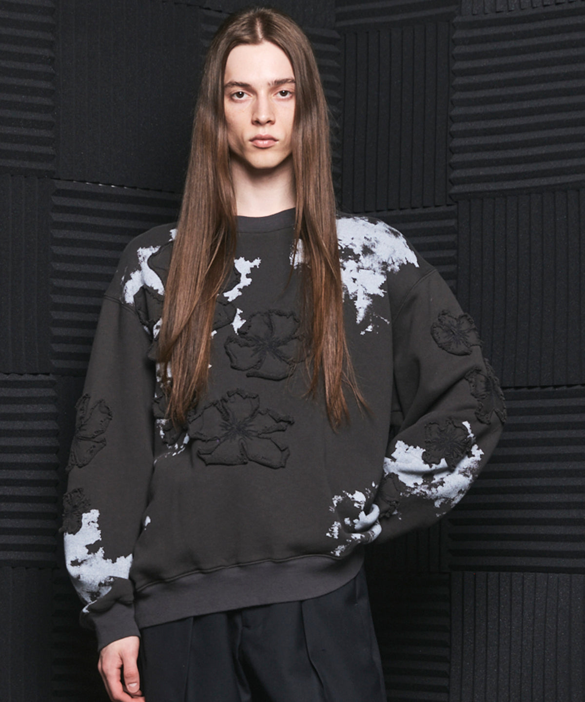 Flower Patch Prime-Over Crew Neck Sweatshirt