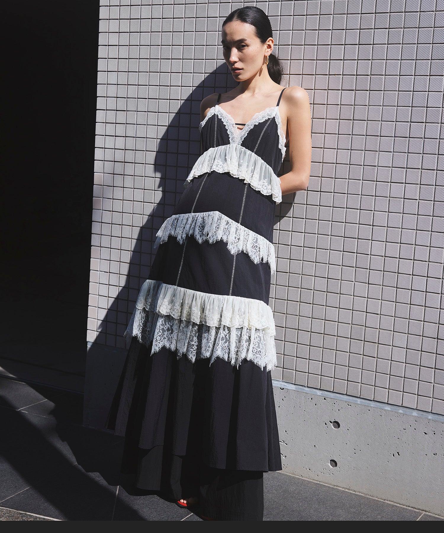 SALE】Lace Tiered Cami Dress