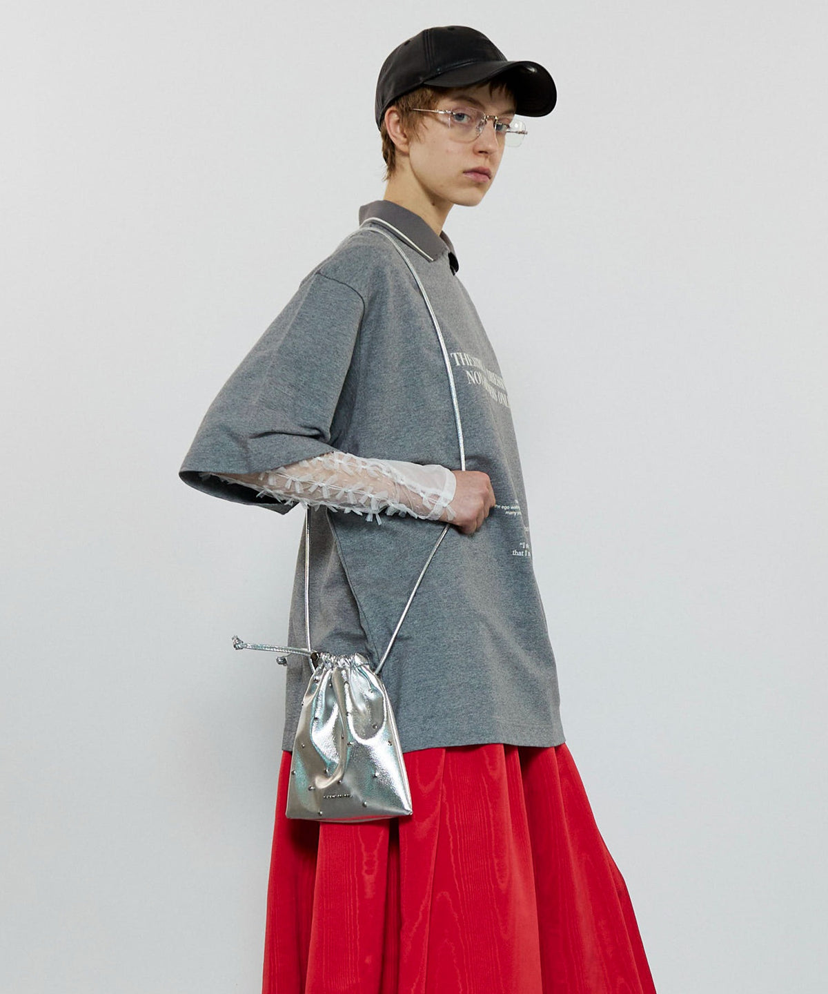 Studs Drawstring Mobile Tote Bag