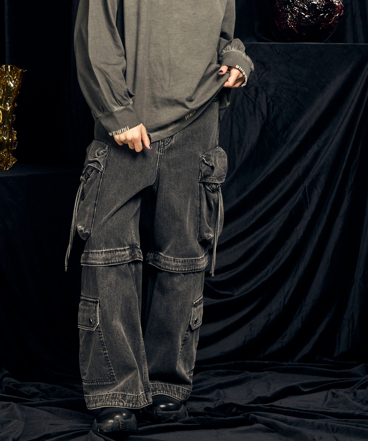 Big Pocket 2way Buggy Denim Cargo Pants