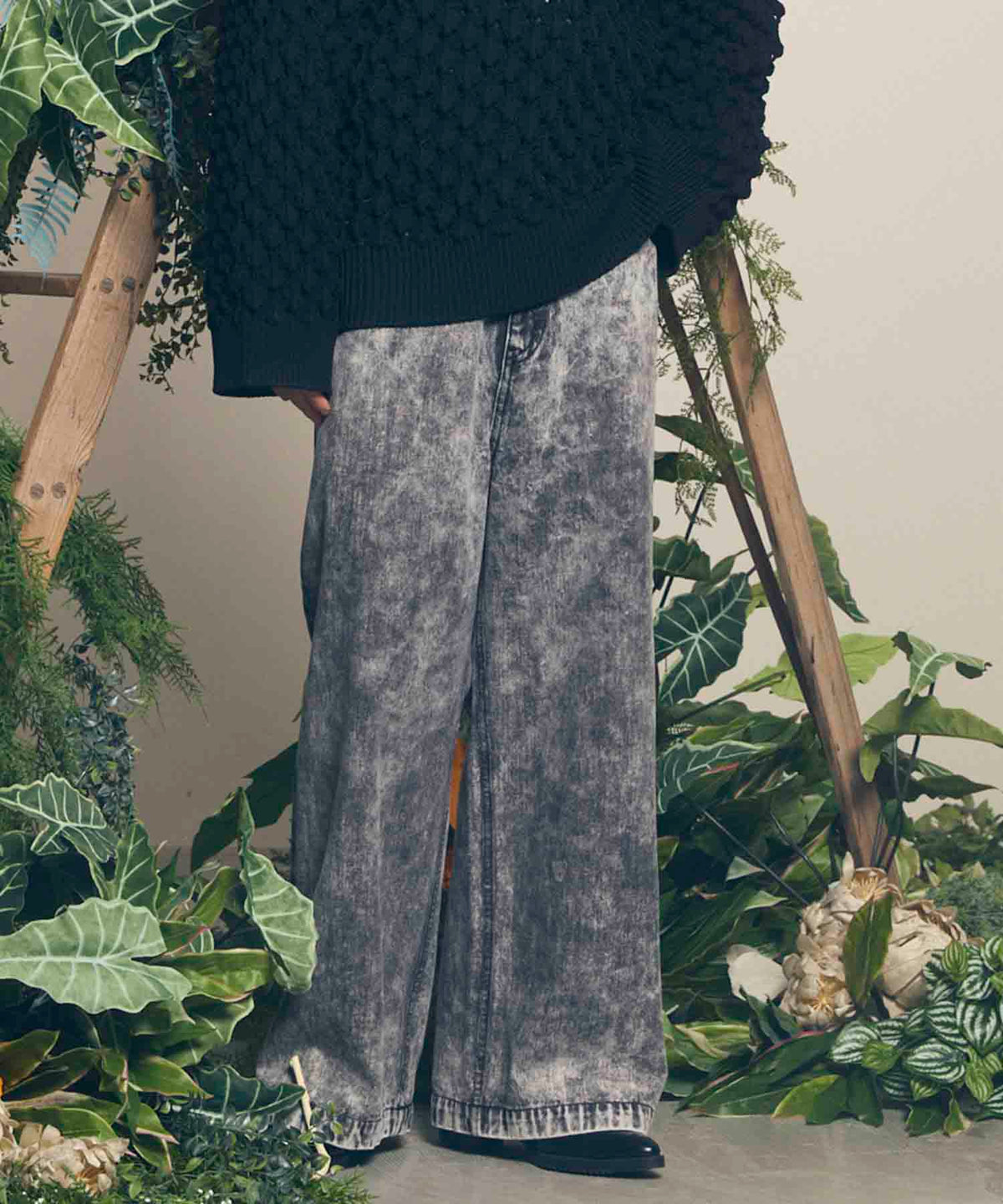 11盎司化學過度乳頭牛仔布越野褲