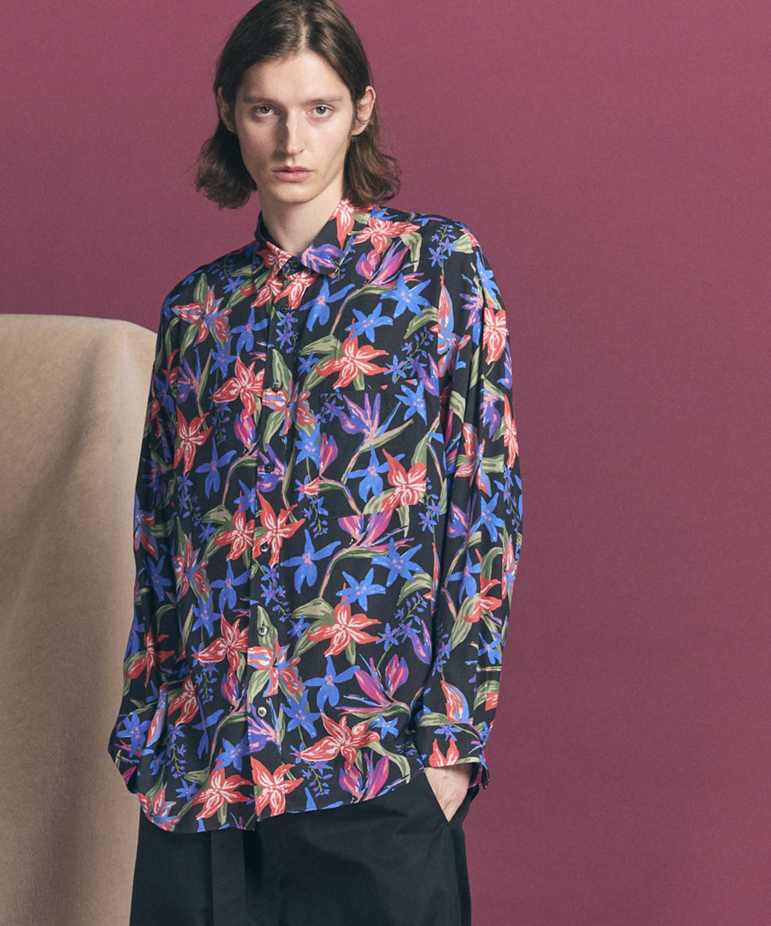 Italian Dead Stock Fabric】Prime-Over Regular Collar Shirt