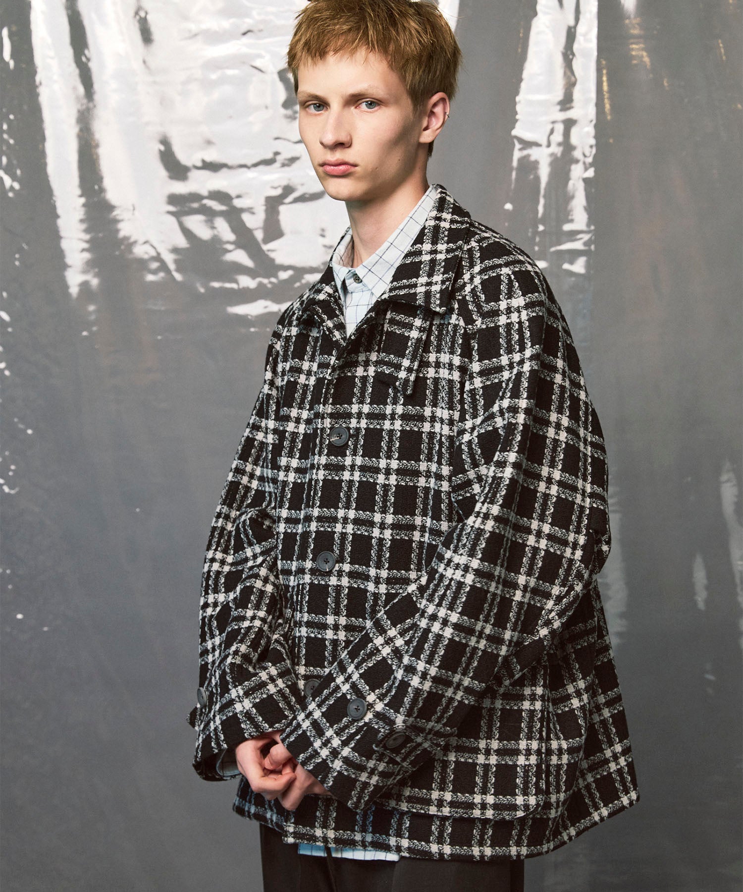 Italian Dead Stock Fabric】Prime-Over Raglan Sleeves Collared Blouson