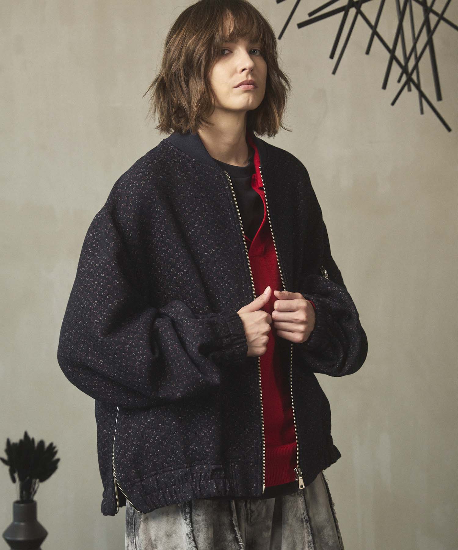 Italian Dead Stock Fabric】Prime-Over MA-1 Bomber Jacket Italian Dead Stock Fabric】Prime-Over MA-1 Bomber Jacket