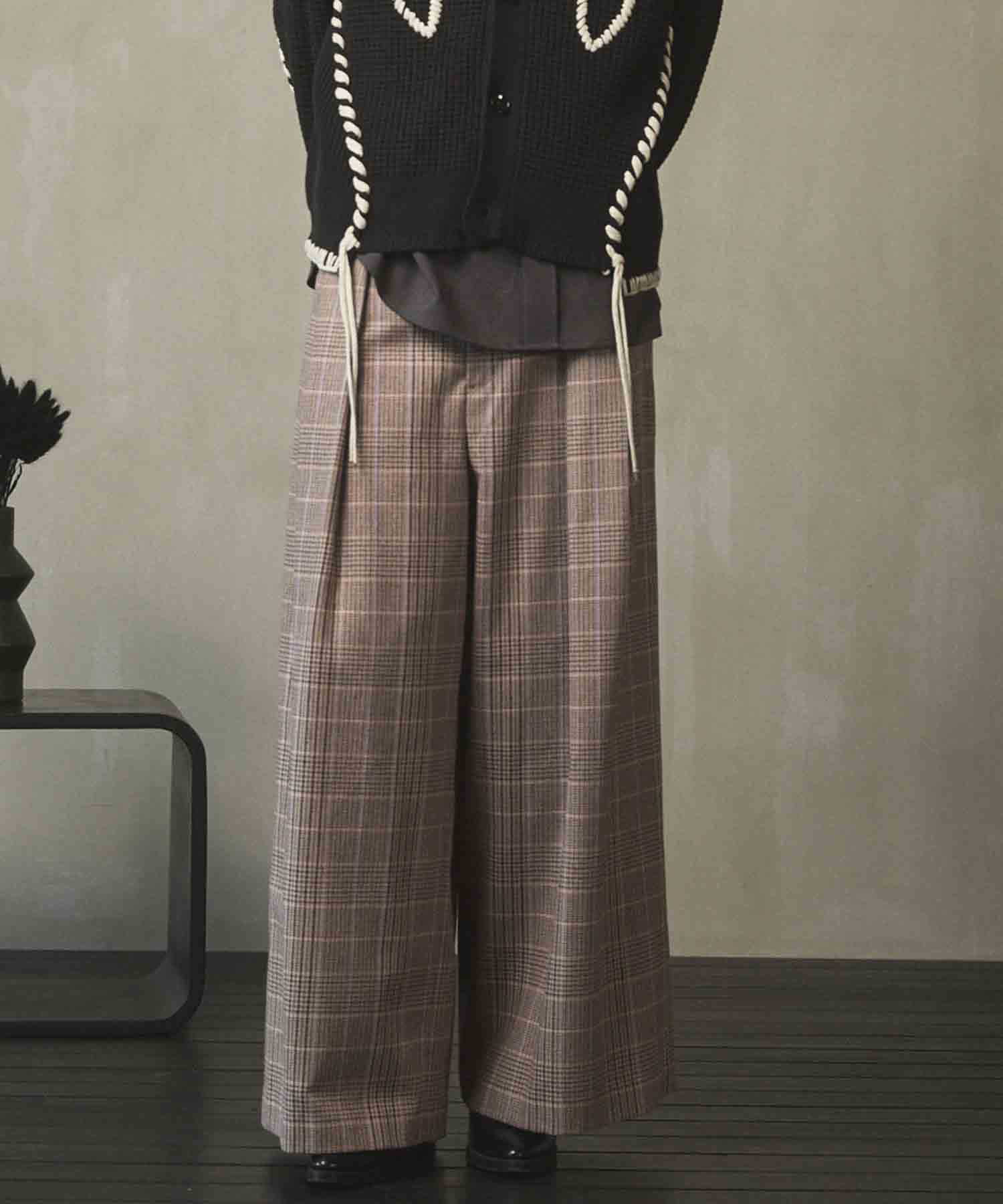 Italian Dead Stock Fabric】Two-Tucks Wide Baggy Pants