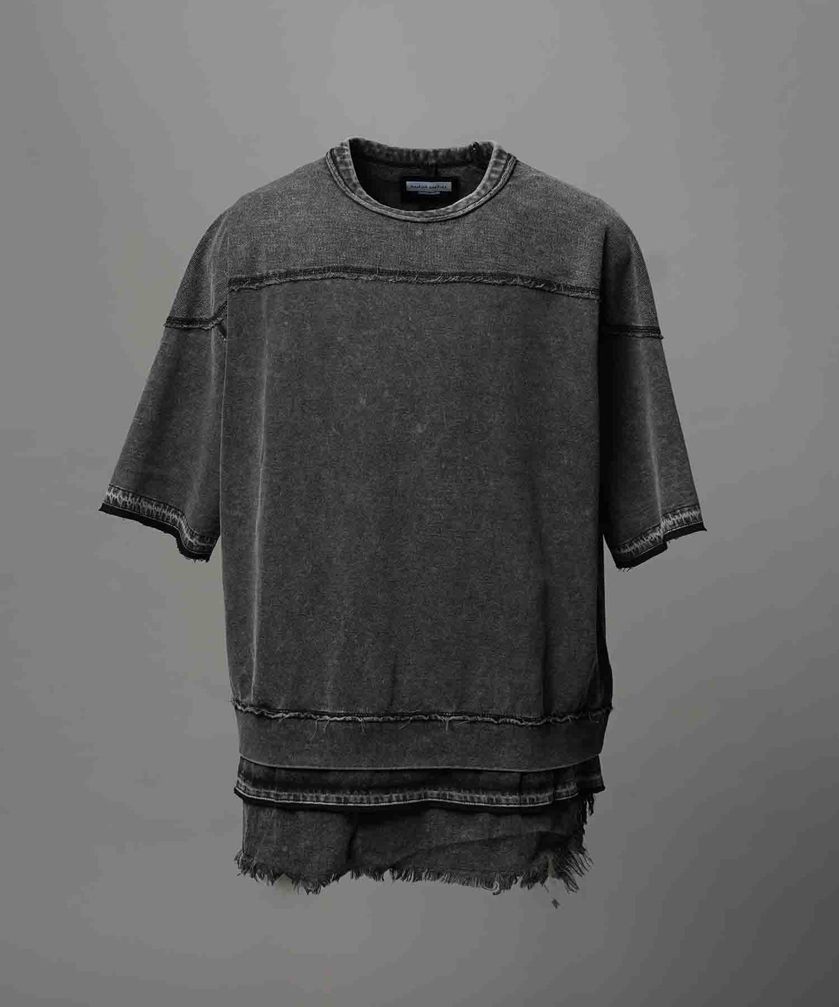 Chemical Over-Dye Prime-Over Football Layered T-shirt