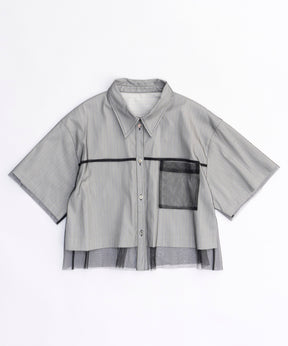 【PRE-ORDER】See-through Layered Tulle  Shirt