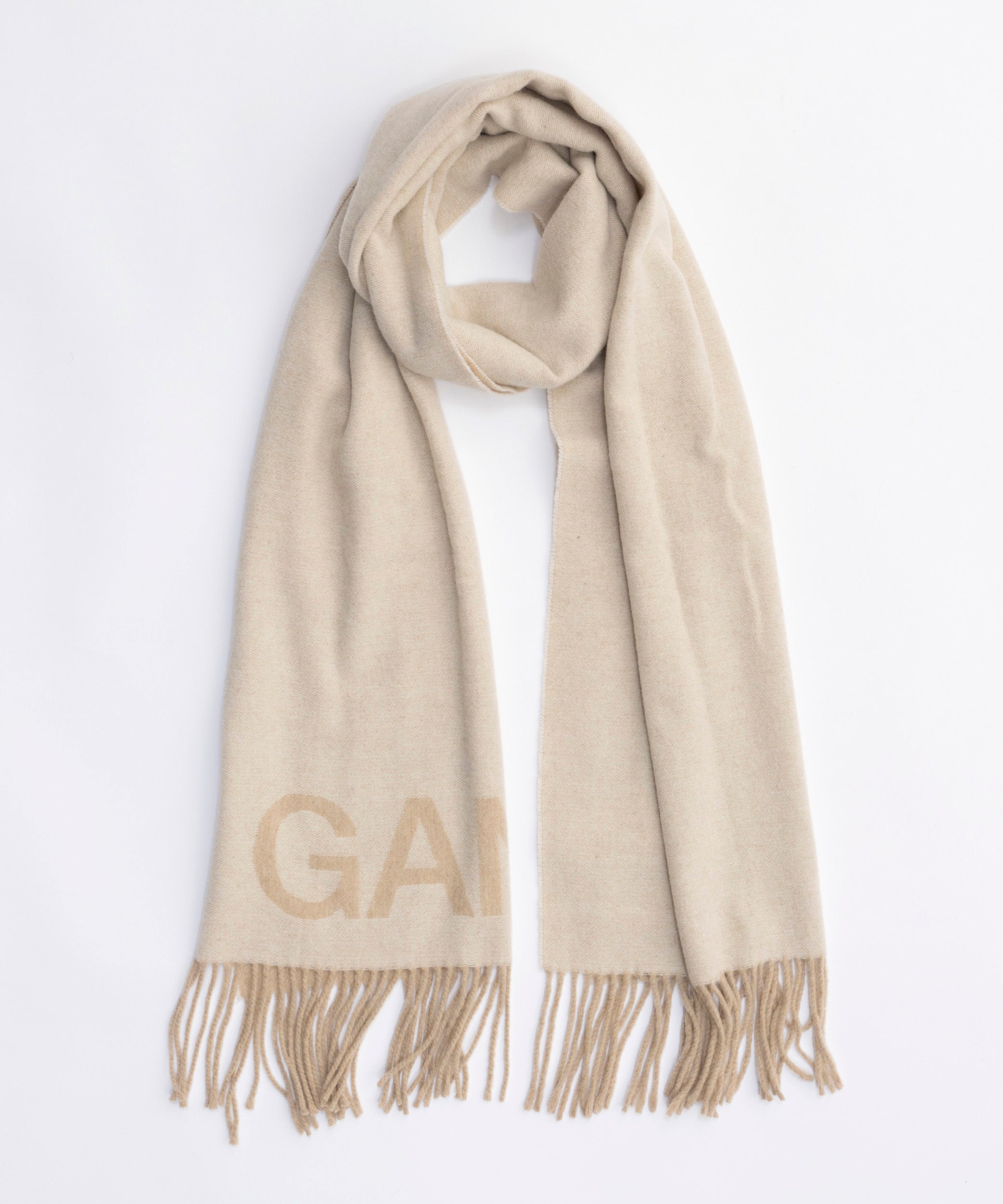 【GANNI】Fringed Wool Scarf