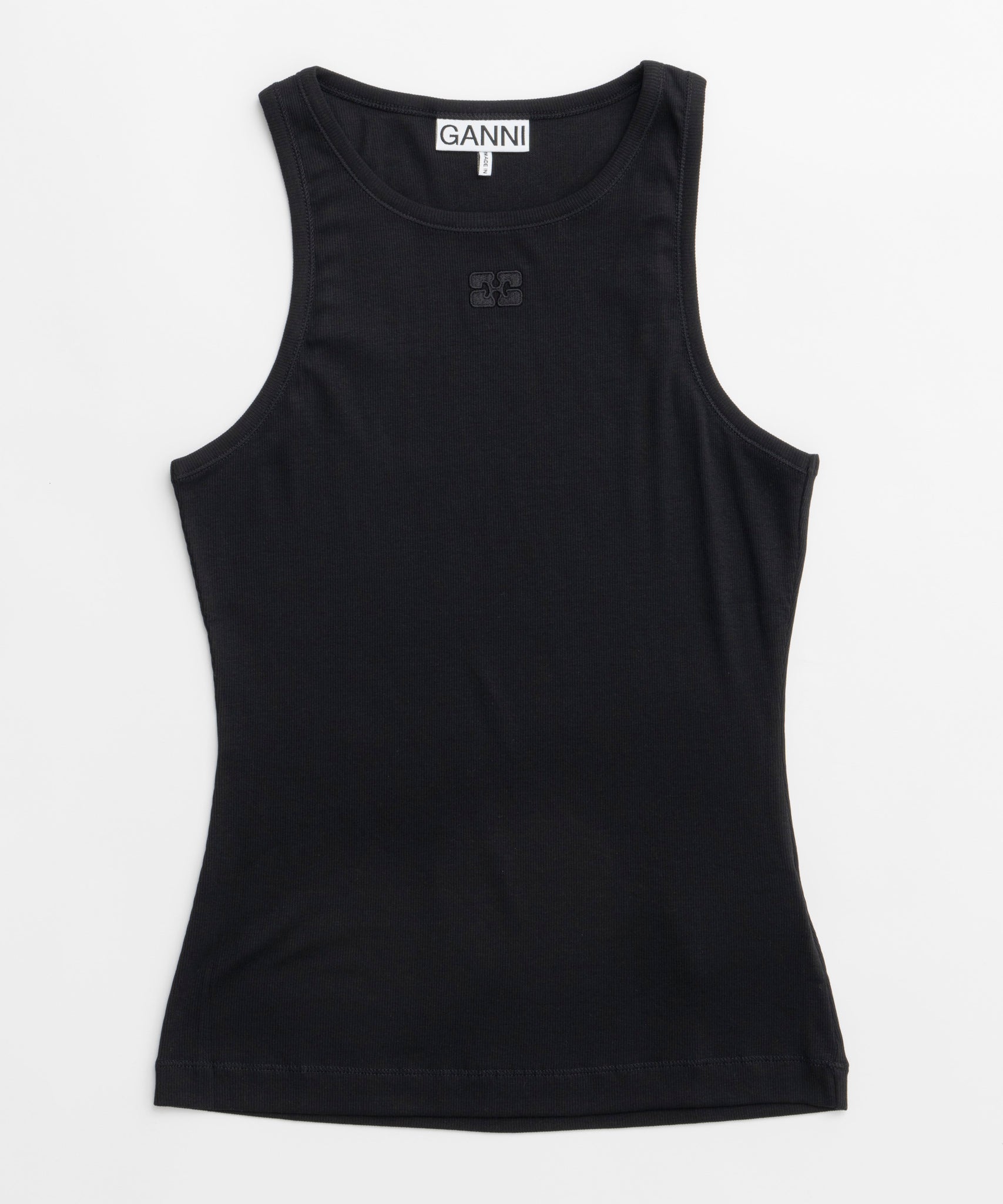 【SALE】【GANNI】Soft Cotton Rib Tank Top