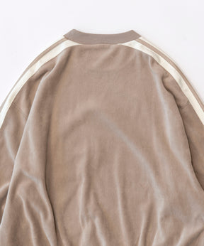 Leather Side Line Velor Sweatshirt