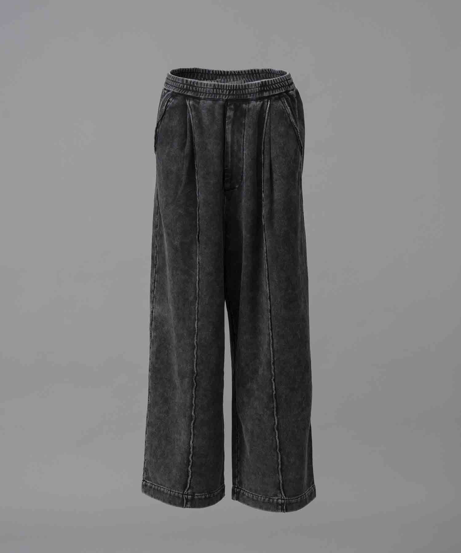 【24AW PRE-ORDER】Chemical Over-Dye Heavy-Weight Sweat Pin tuck Easy Wide  Pants