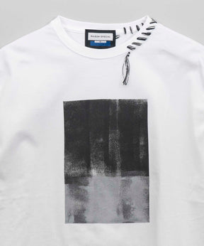 【PRE-ORDER】Abstract Hand-Printed Oversized Stitched Crew Neck T-shirt