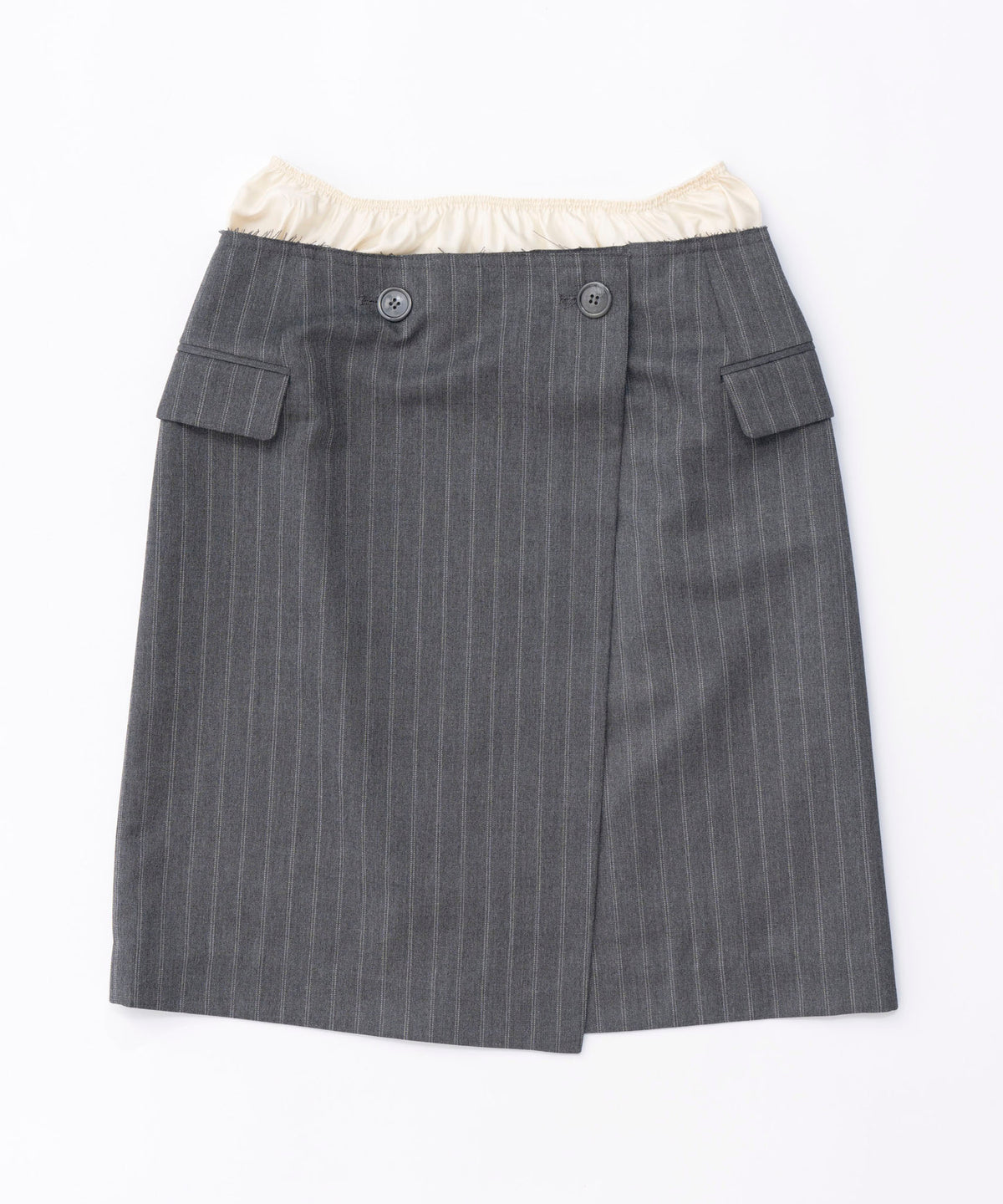 Double Waist Wrap Mini Skirt