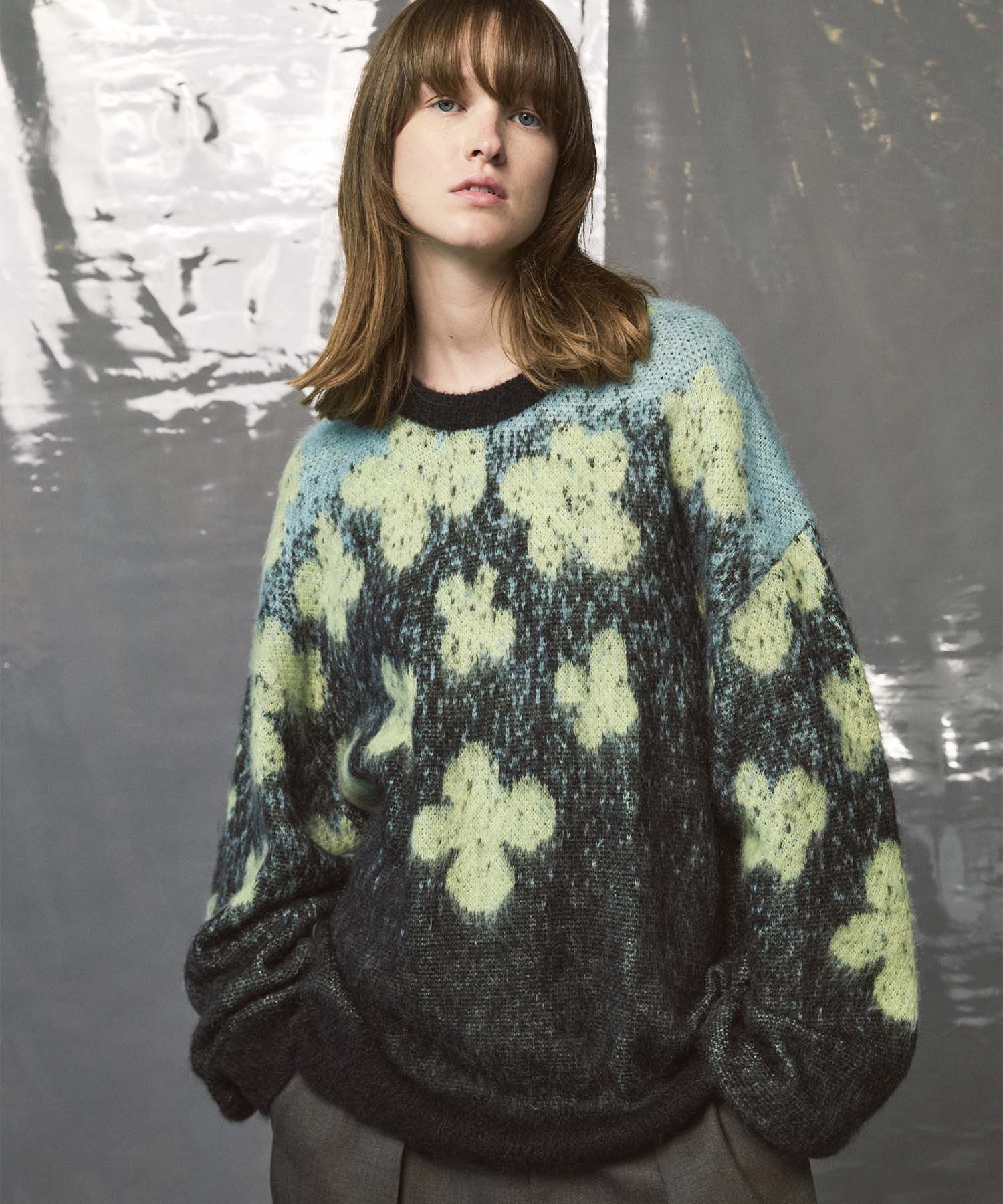 PRE-ORDER】Flower Gradation Mohair Shaggy Knit Pullover