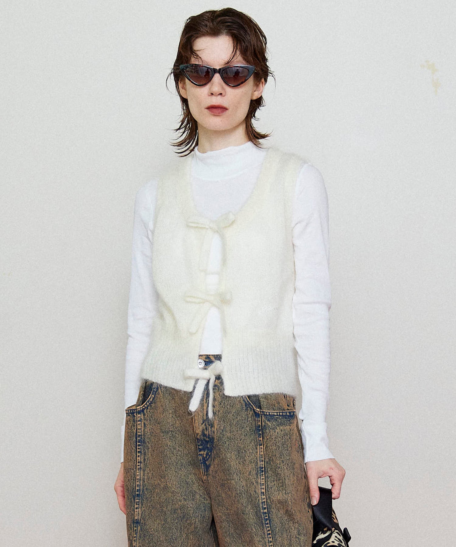 Ganni] LOGO WOOL MIX VEST