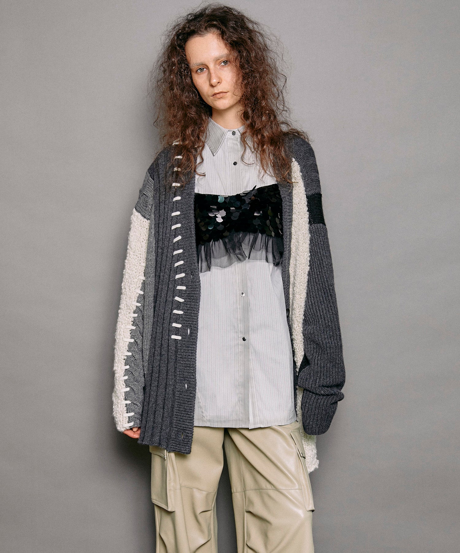 23WINTER PRE-ORDER】Hand Stitch Multi Combination Knit Cardigan