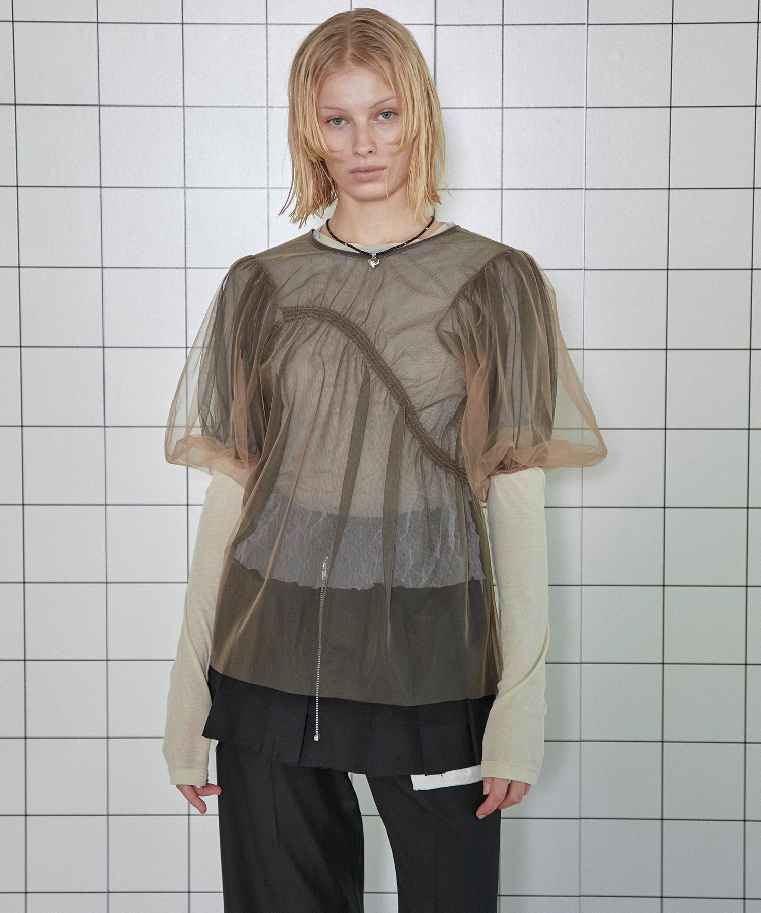24SPRING PRE-ORDER】2way Tulle Puff Sleeve Tops