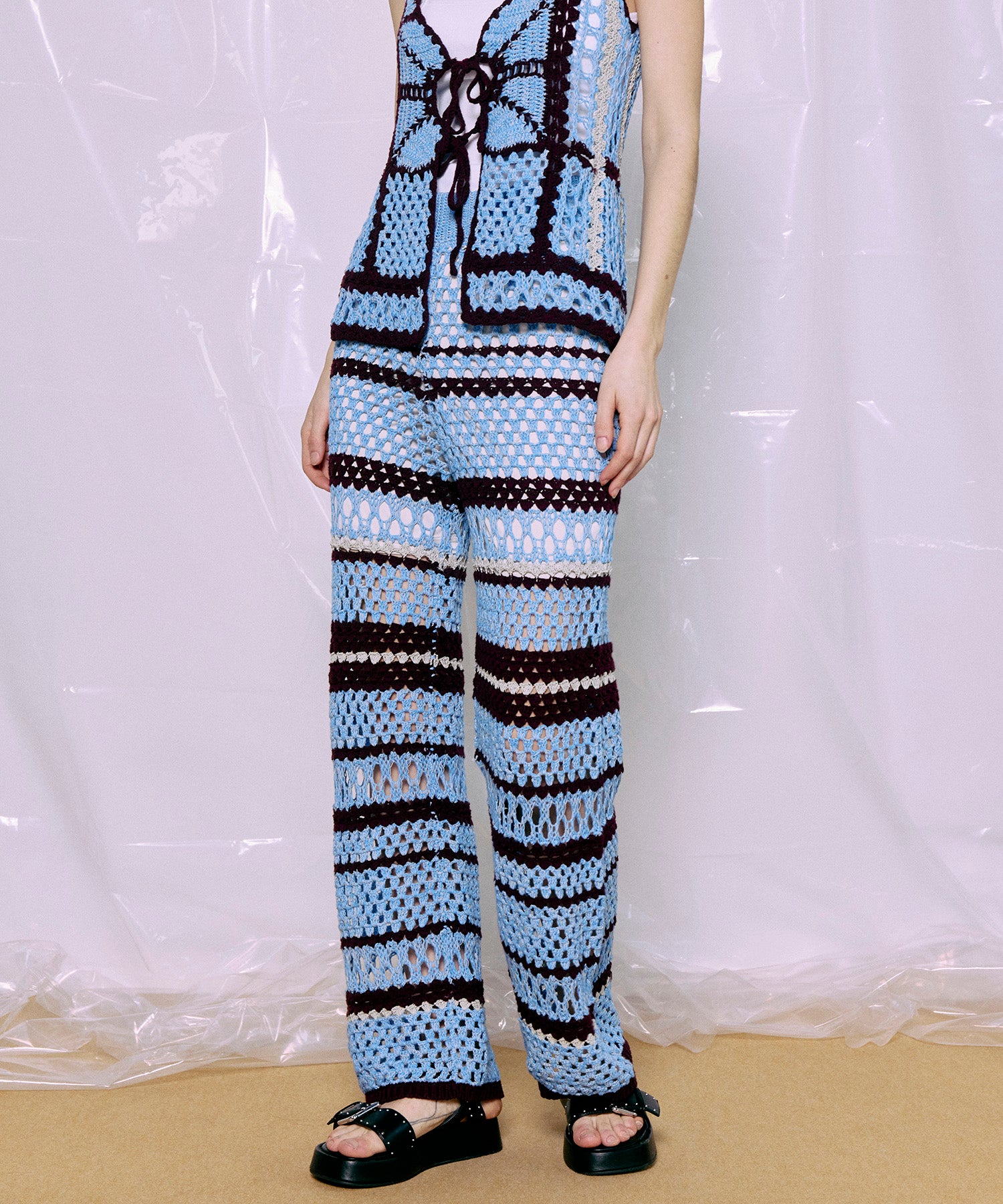 Multi Border Crochet Pants
