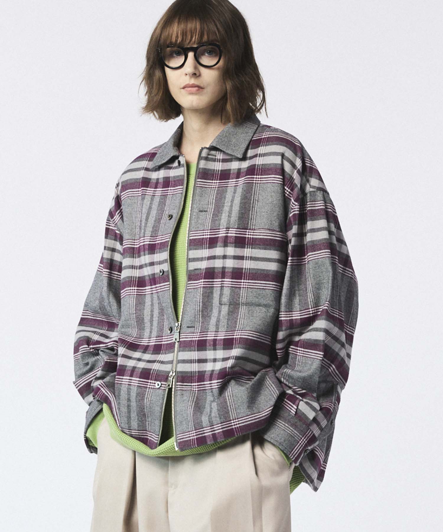 Italian Dead Stock Fabric】Prime-Over 2way Zip Shirts