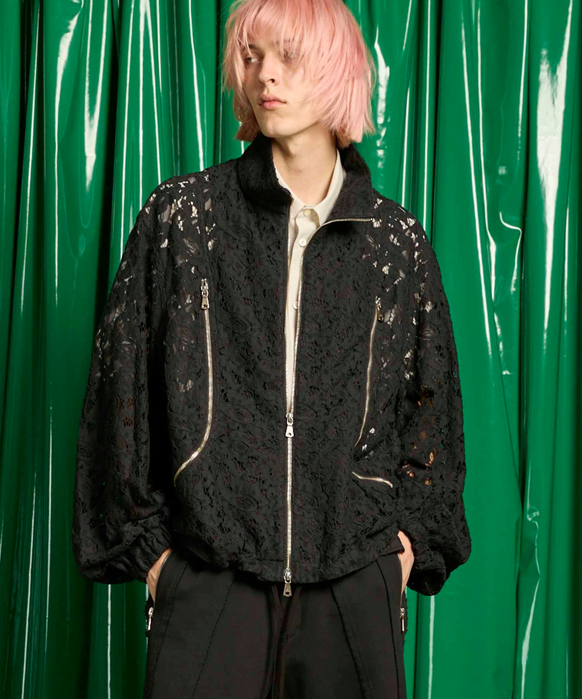 【LIMITED EDITION】Prime-Over Curved Zip Stand Collar Blouson