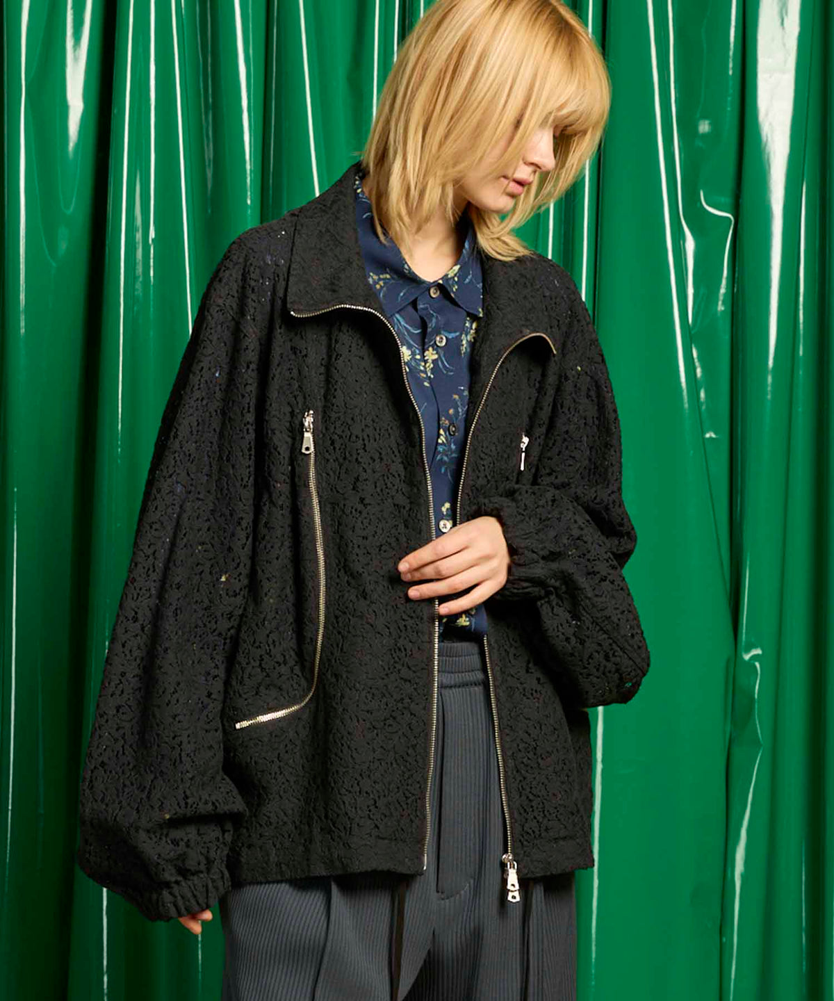 【限量版】Prime-Over Curved Zip Stand Collar Blouson