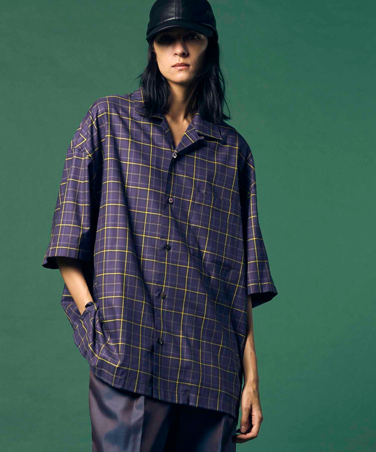 Italian Dead Stock Fabric Prime-Over Open Collar Short Sleeve Shirt