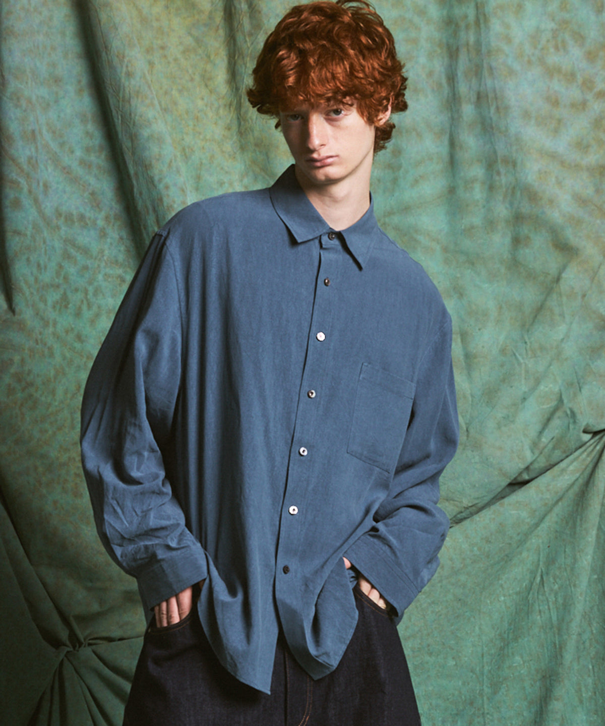Airy Striped Gabardine Prime-Over Short-sleeved Shirt