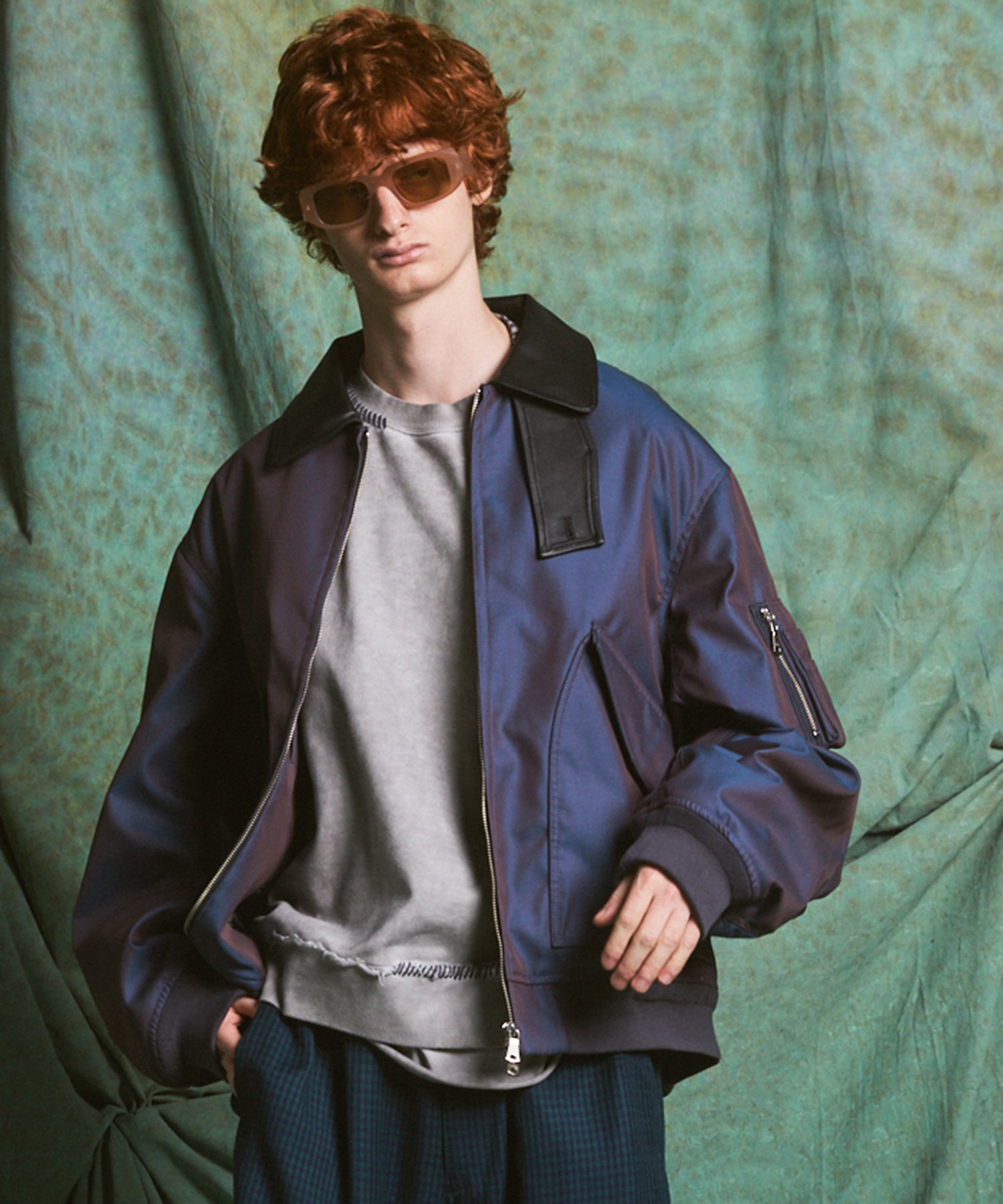 26AW PRE-ORDER】スビンコットンギャバジンプライムオーバー衿レザー