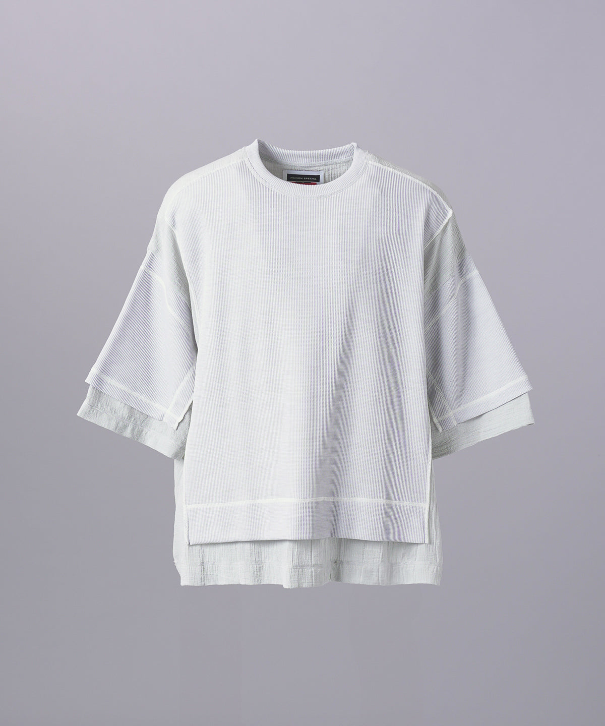 【26SS PRE-ORDER】Birdseye Jersey Mesh Prime-Over Henry Neck Short-sleeved T-shirt