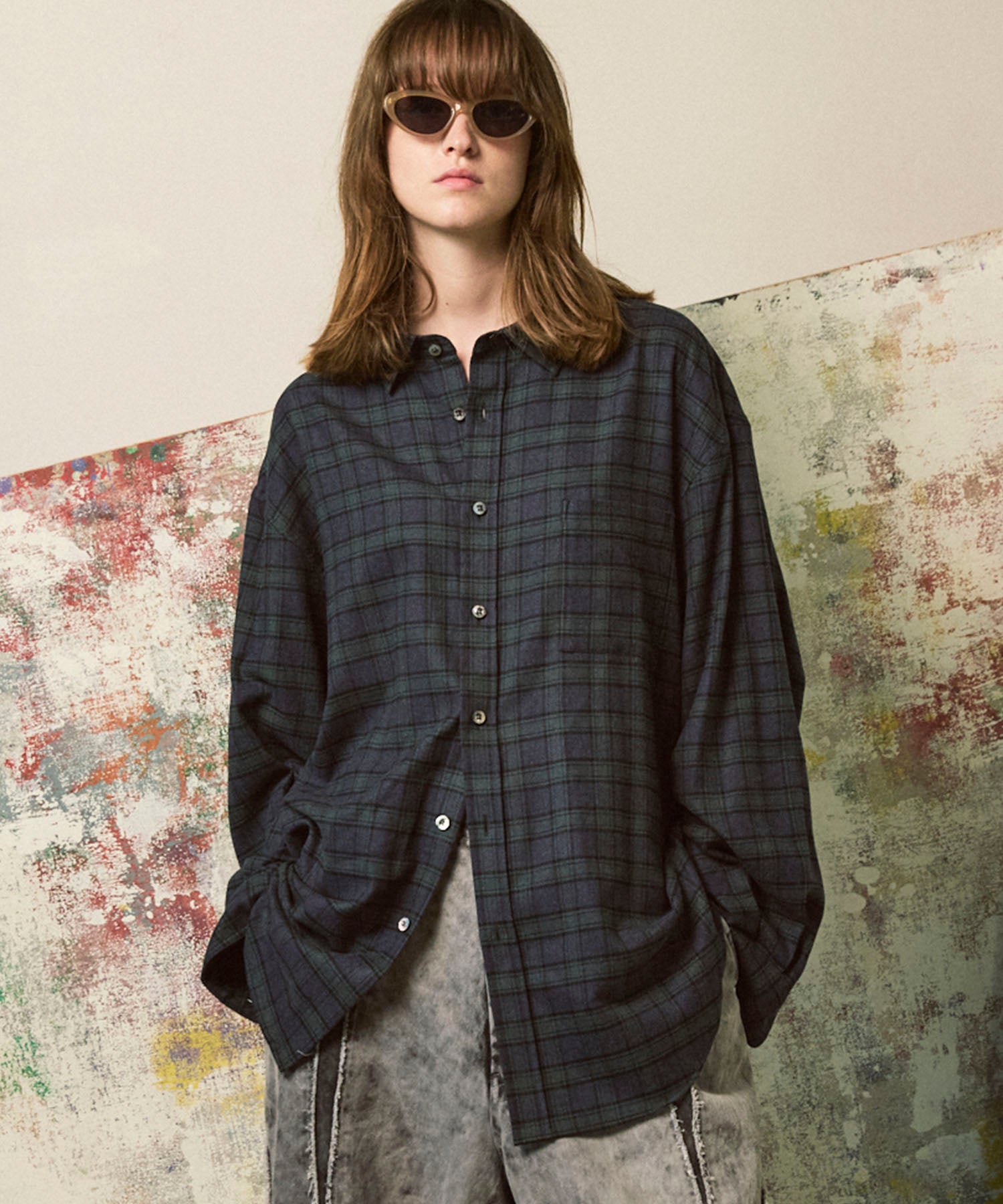 トップス Prime-Over Regular Collar Shirt Coat Italian Dead Stock Fabric】Prime-Over Regular Collar Shirt Coat