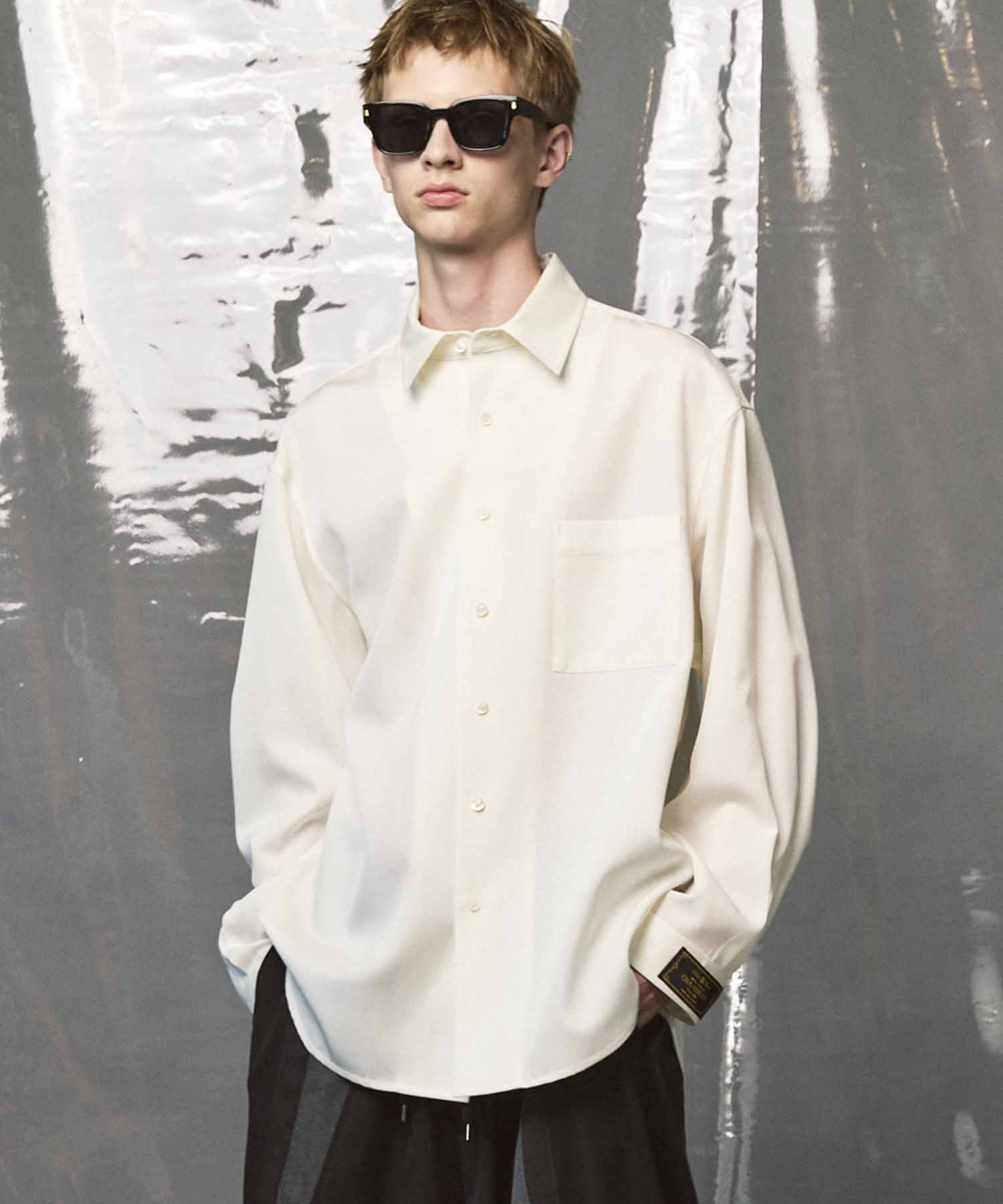 4色シャンブレーウォッシャブル　レギュラーカラーショートスリーブシャツ 4 Colors Chambray Washable Wool Prime-Over Regular Collar Shirt