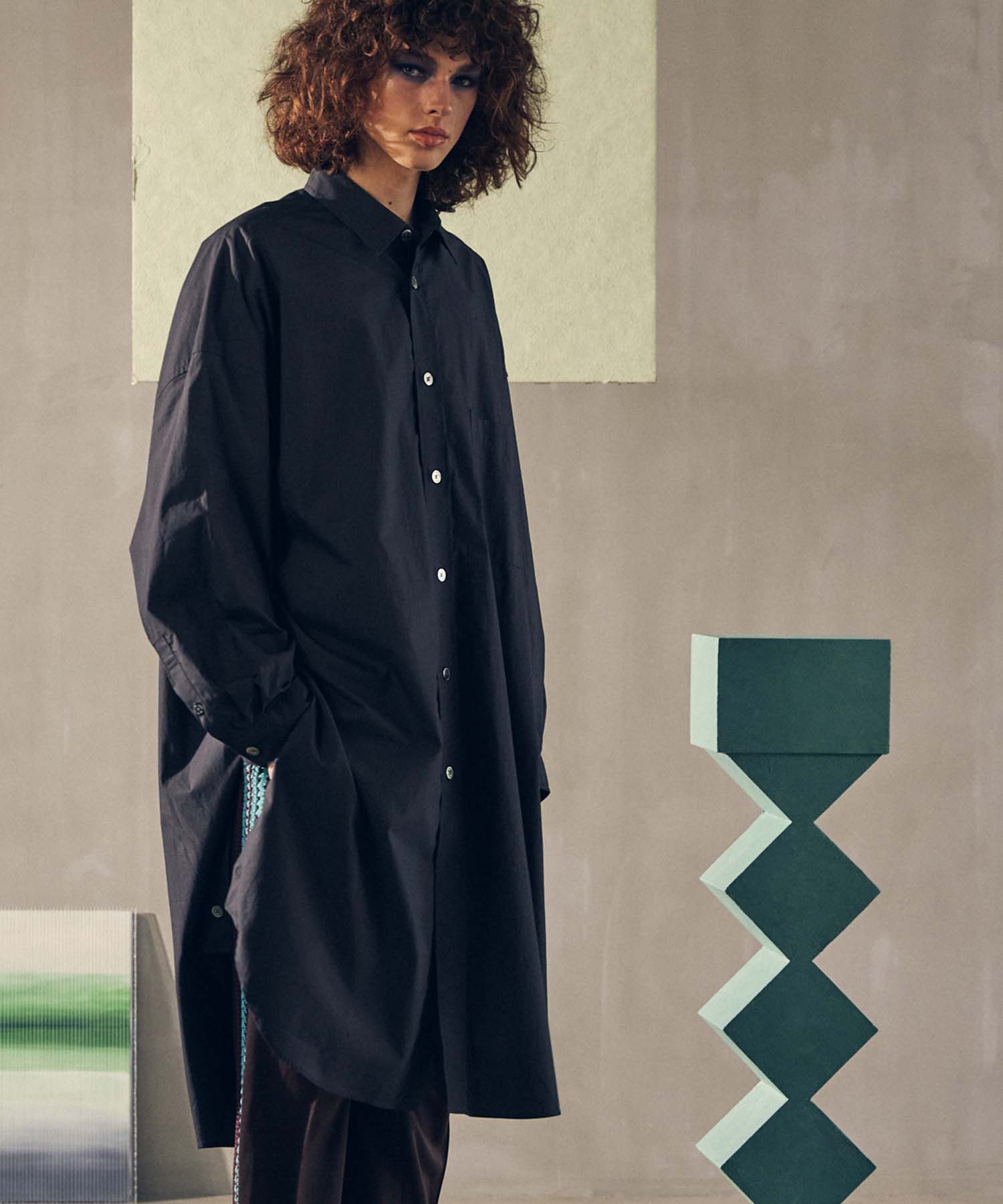 Prime-Over Typewriter Maxi Shirt Coat