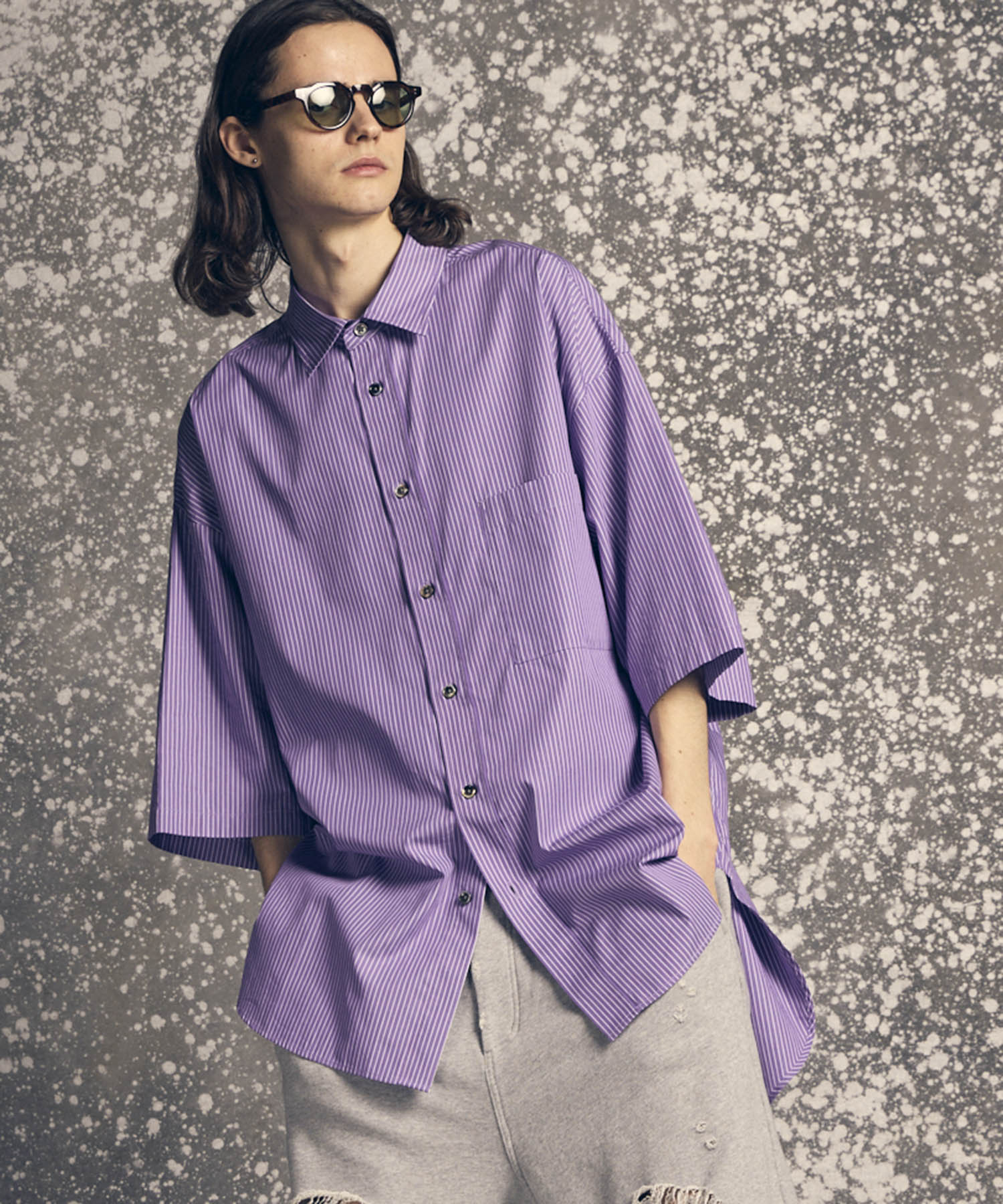 Italian Dead Stock Fabric】Prime-Over Short Sleeve Shirt Coat