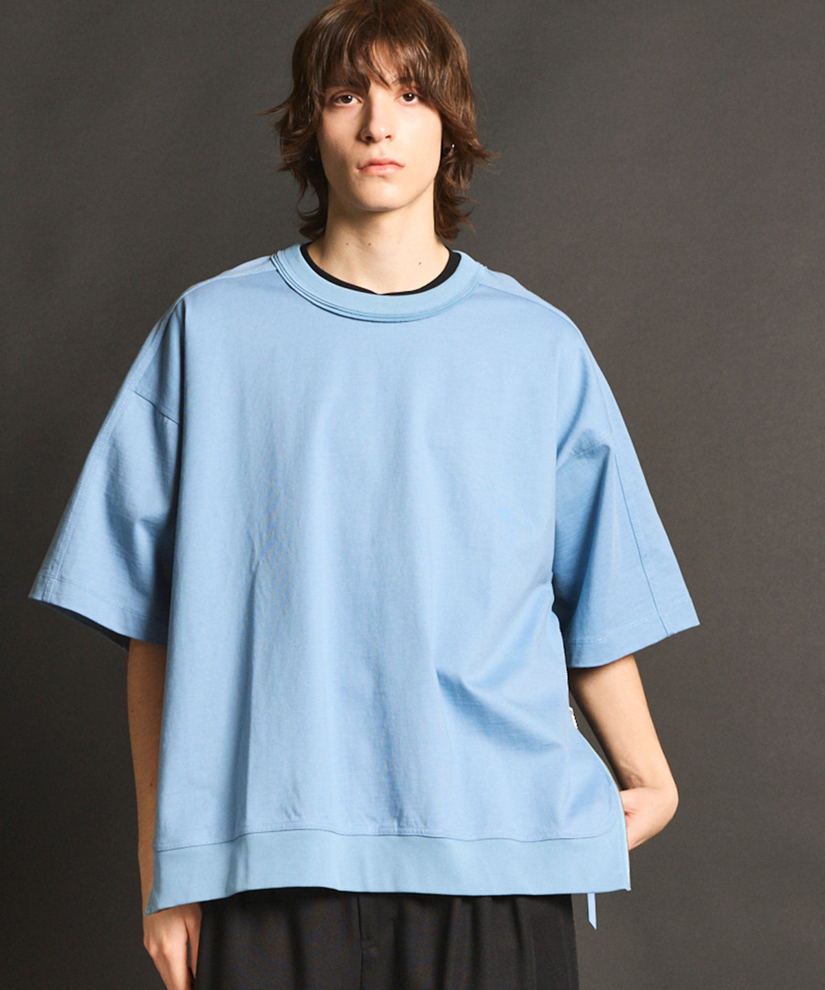 Heavy-Weight Cotton Prime-Over Side Zip T-Shirts
