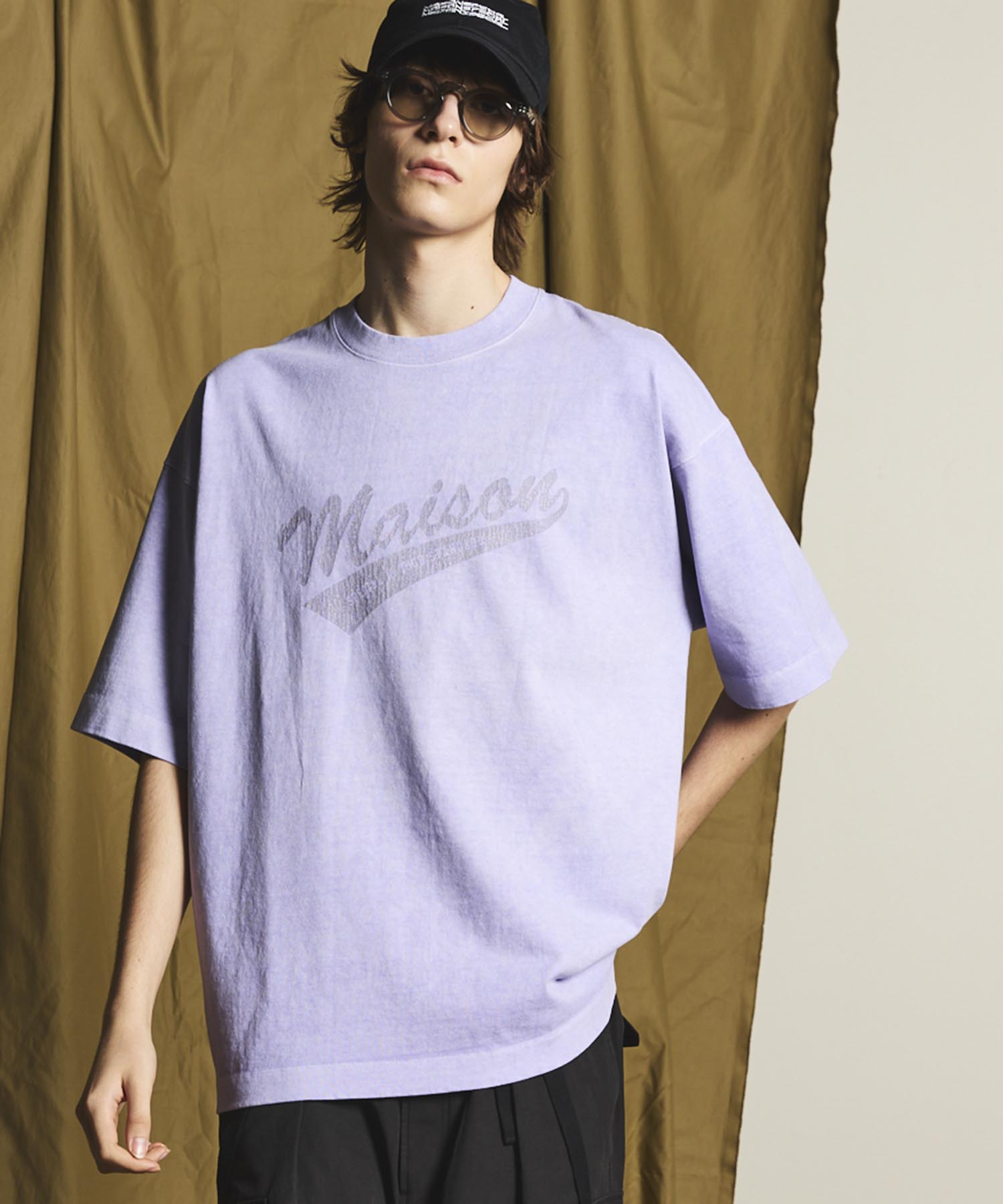College Print Prime-Over Pigment Crew Neck T-Shirt 