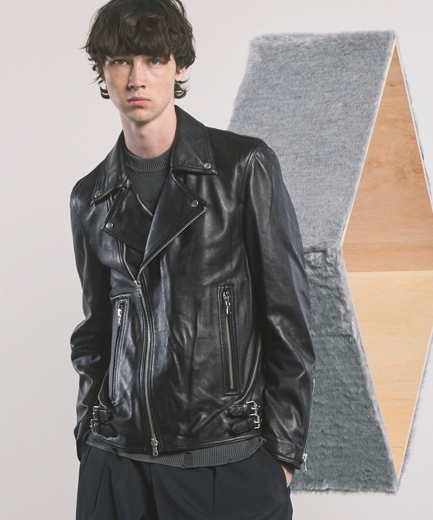 Dress Fit Sheep Leather Double Rider Jacket