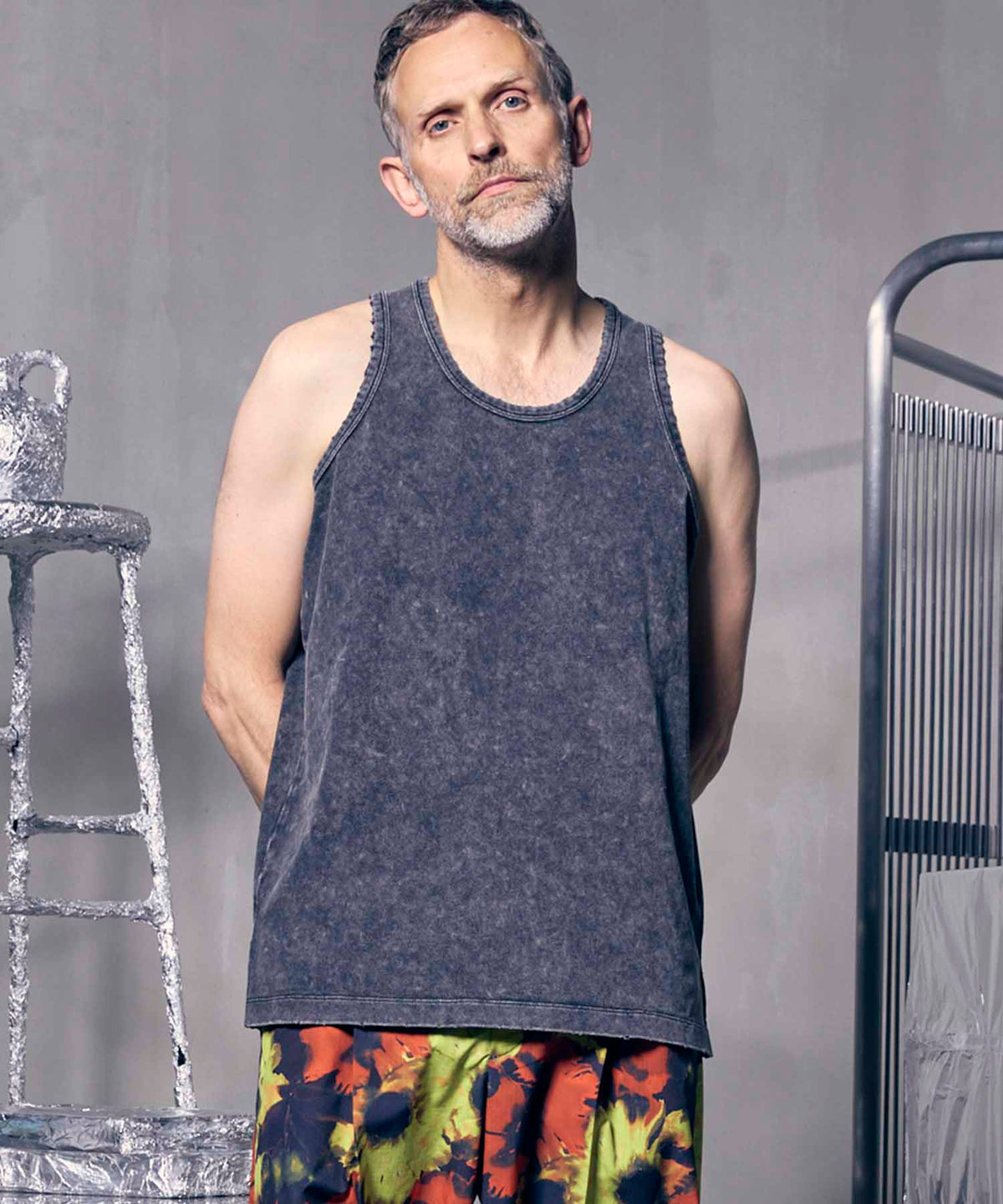 Chemical Over-Dye Fraise Layered Square Tank Top