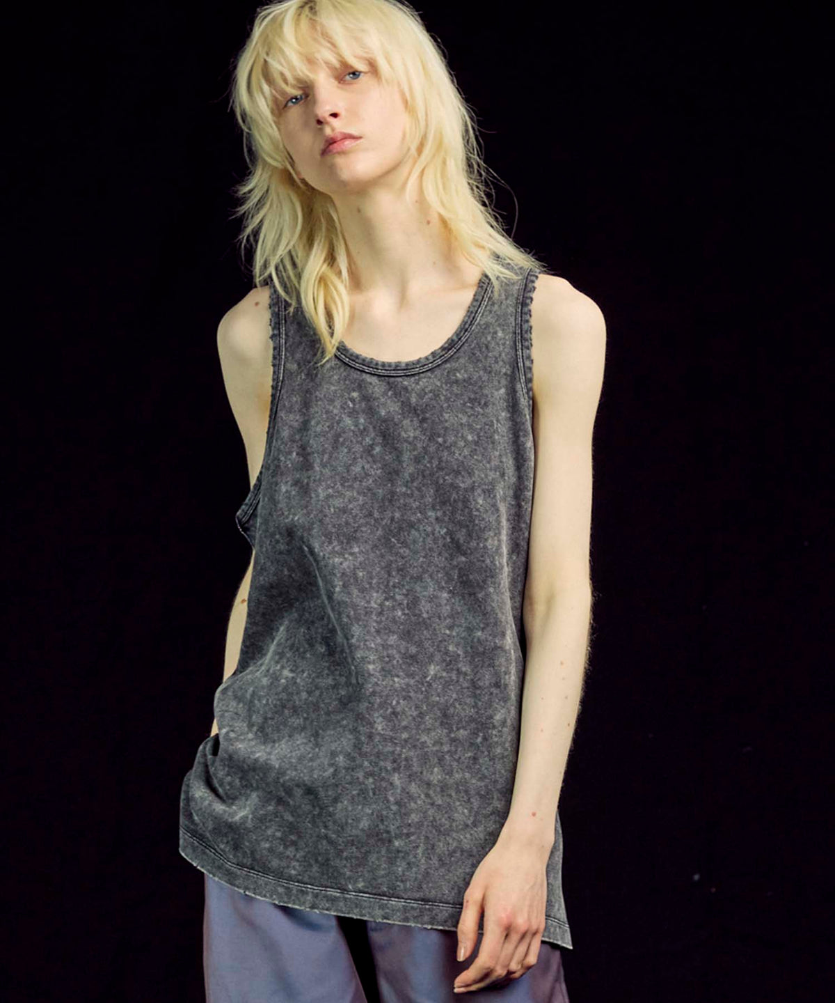 Chemical Over-Dye Fraise Layered Square Tank Top